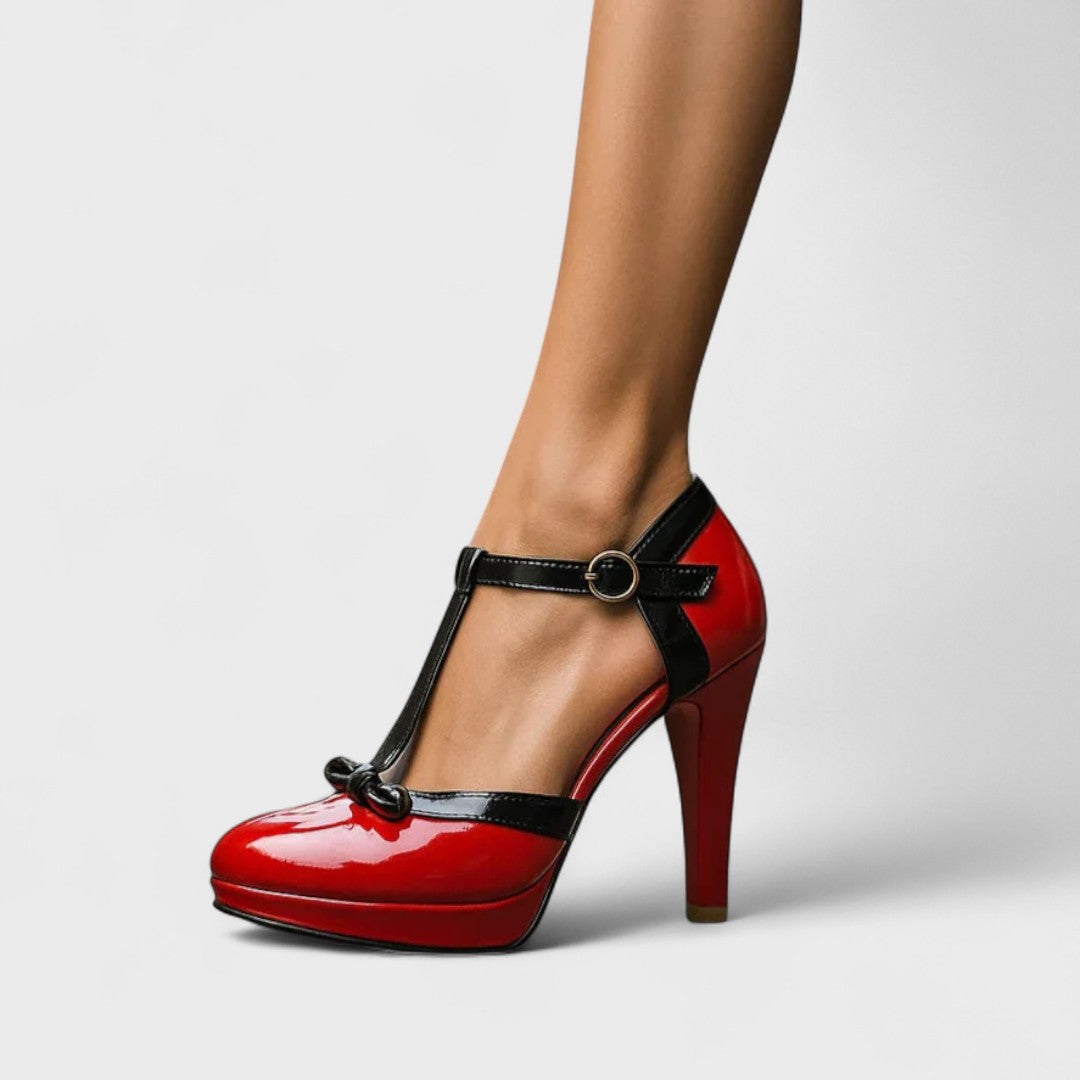 Amanna | Classic T-Strap High Heel Sandals