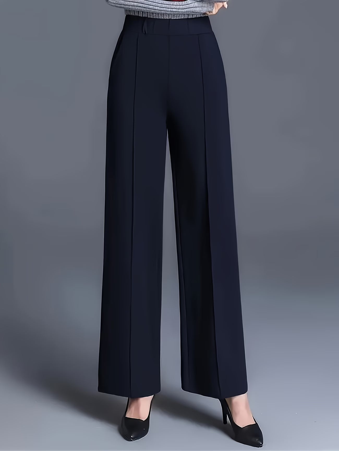 Eviana | Elegant High-Waisted Slant Pocket Pants