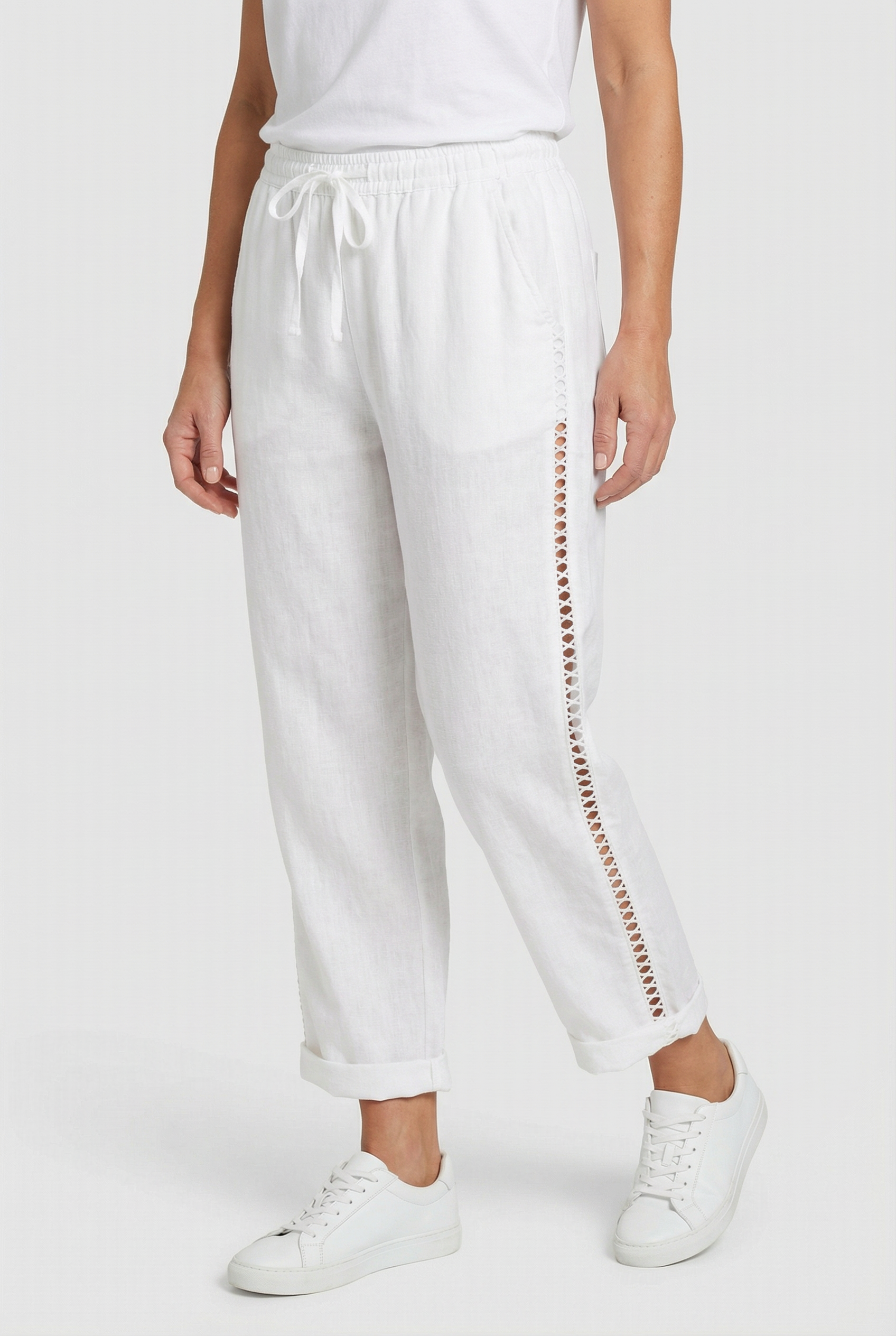 Women’s Drawstring Trousers Relaxed Fit Lightweight Fabric