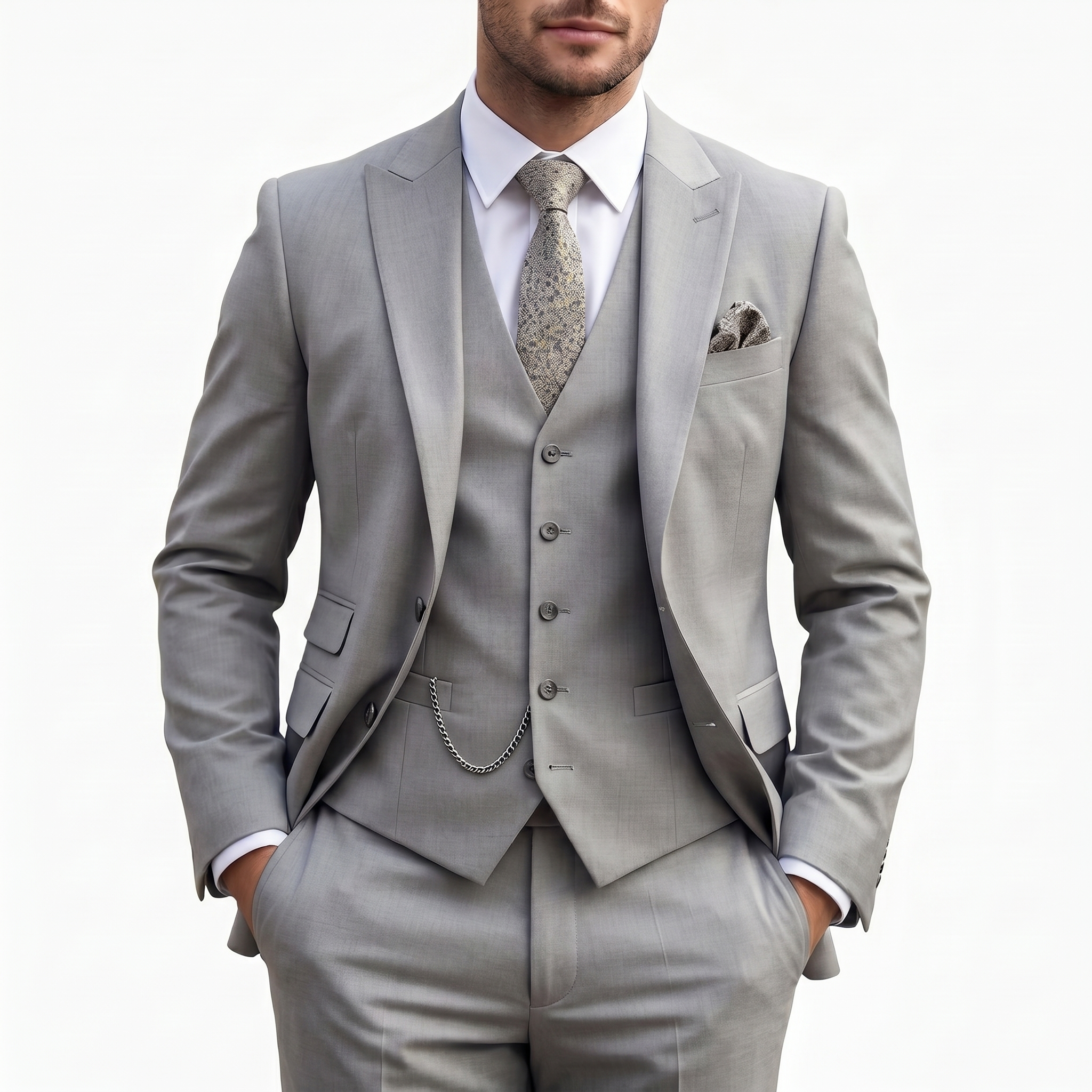 Corvane | Men’s Three-Piece Suit with classic tailored structure