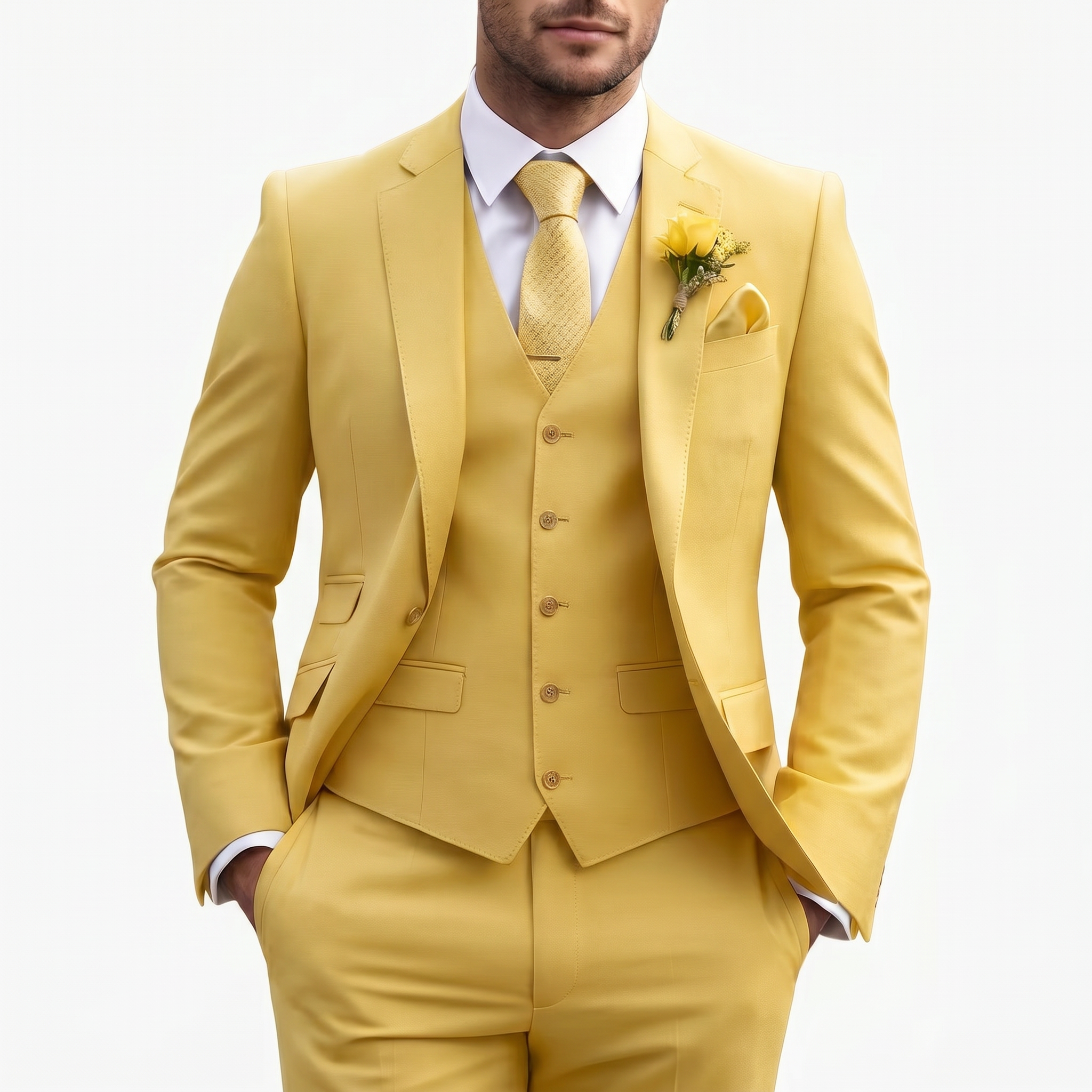 Corvane | Men’s Three-Piece Suit with classic tailored structure