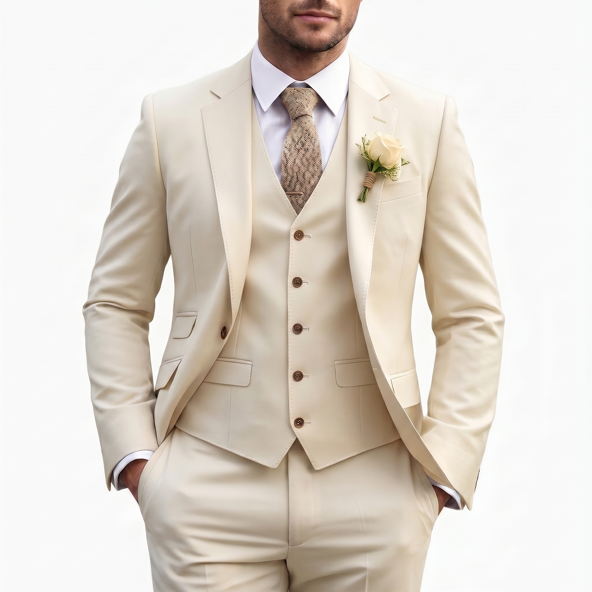 Corvane | Men’s Three-Piece Suit with classic tailored structure
