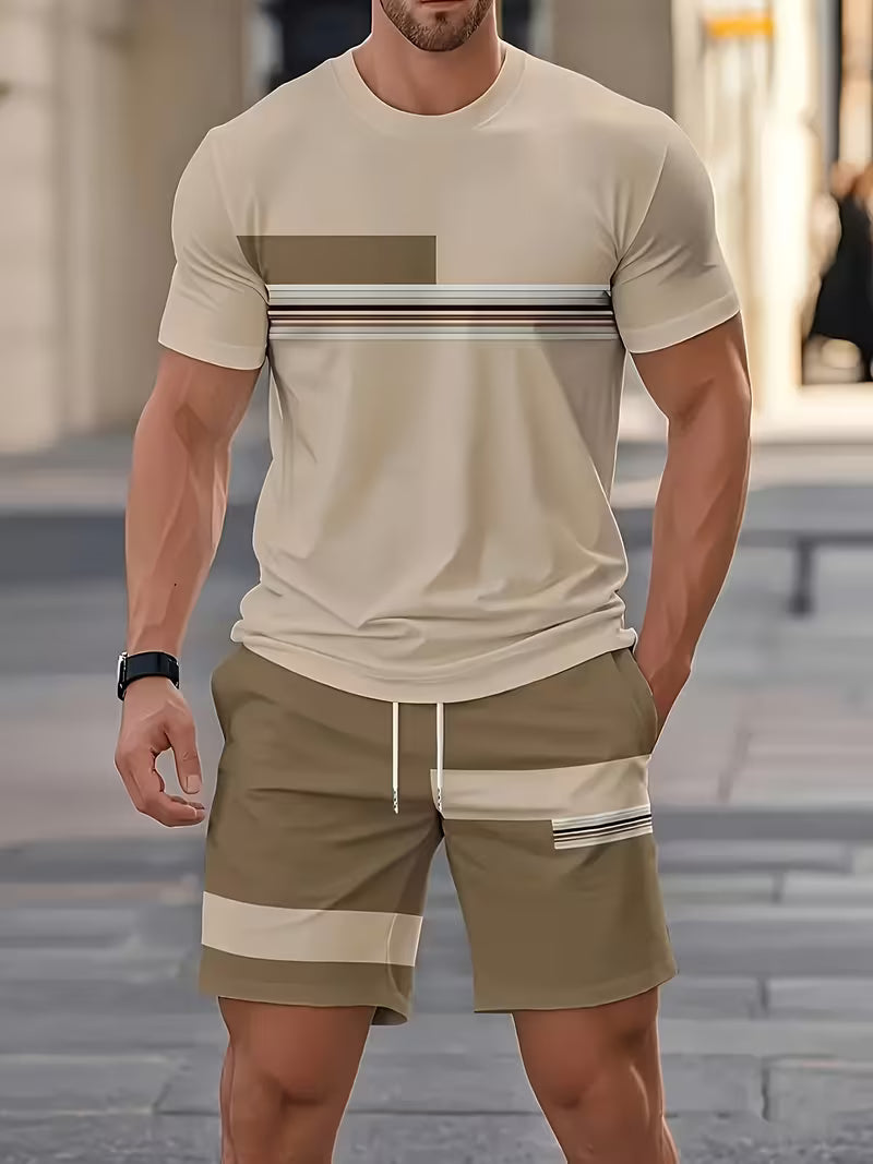 Ethan | Casual Striped Short Set