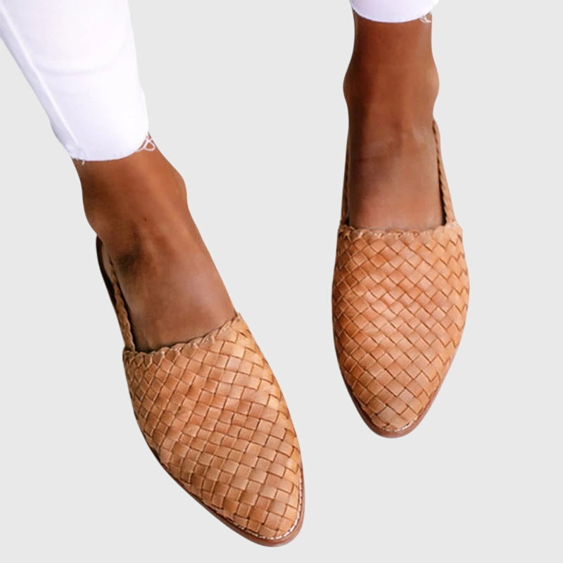 Mariya | Stylish Woven Slip-On Flats