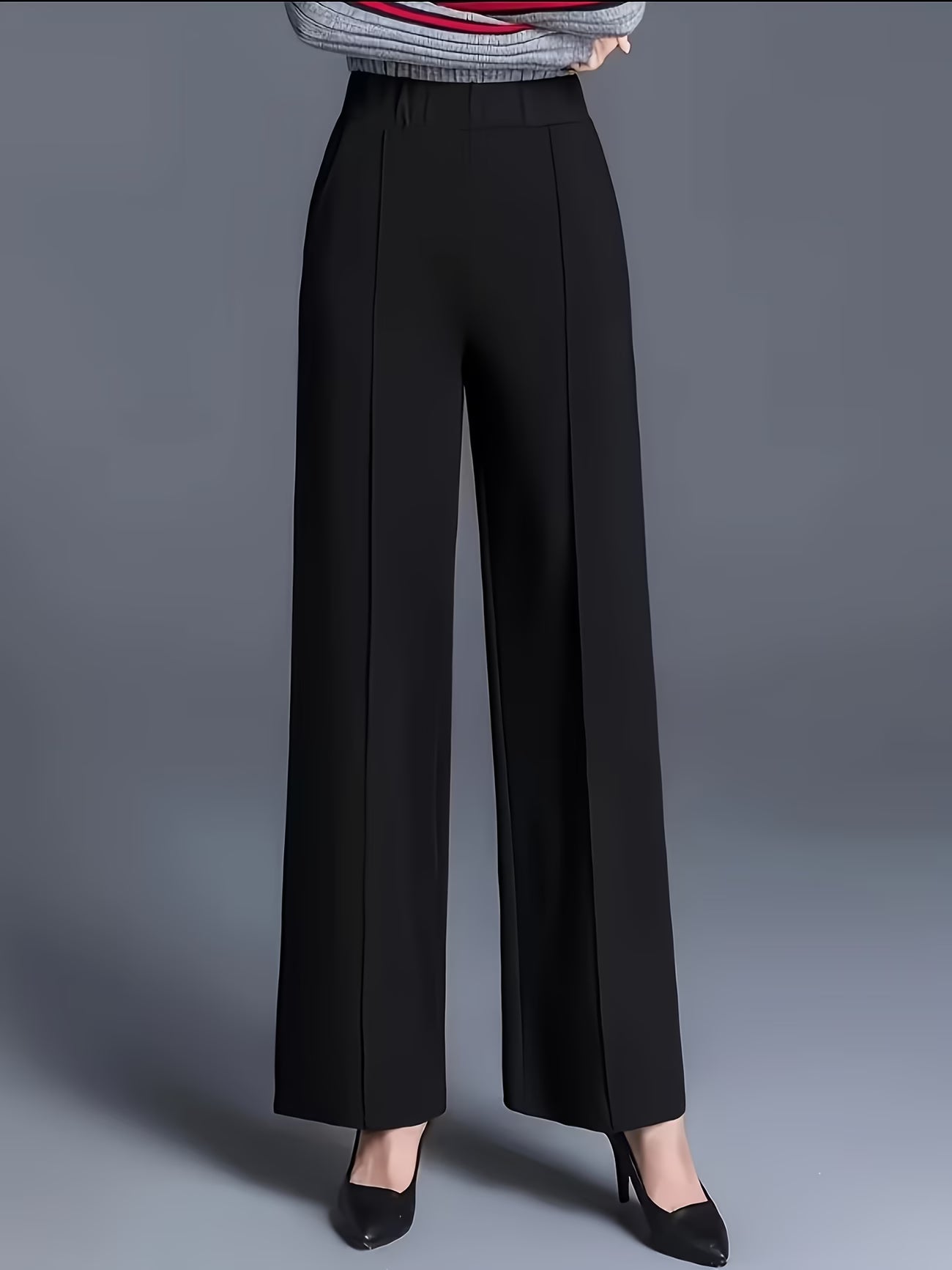 Eviana | Elegant High-Waisted Slant Pocket Pants