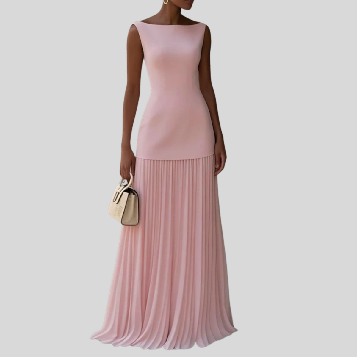 Lucille | Women's Elegant Maxi Dress with Pleated Skirt