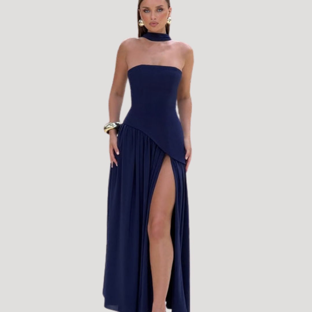 Maureen | Women's Formal Strapless Pleated Maxi Dress