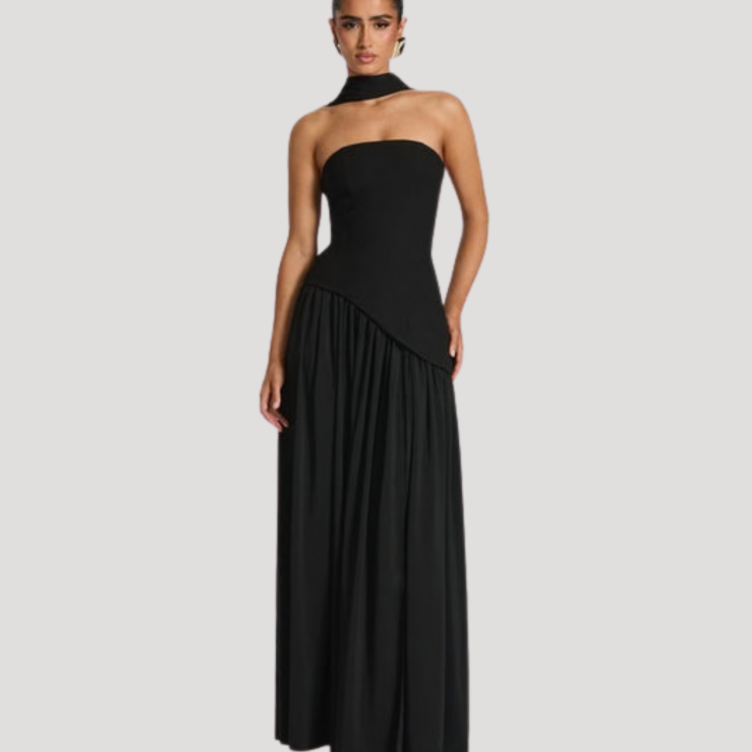 Maureen | Women's Formal Strapless Pleated Maxi Dress