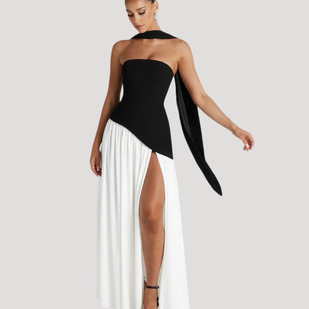 Maureen | Women's Formal Strapless Pleated Maxi Dress