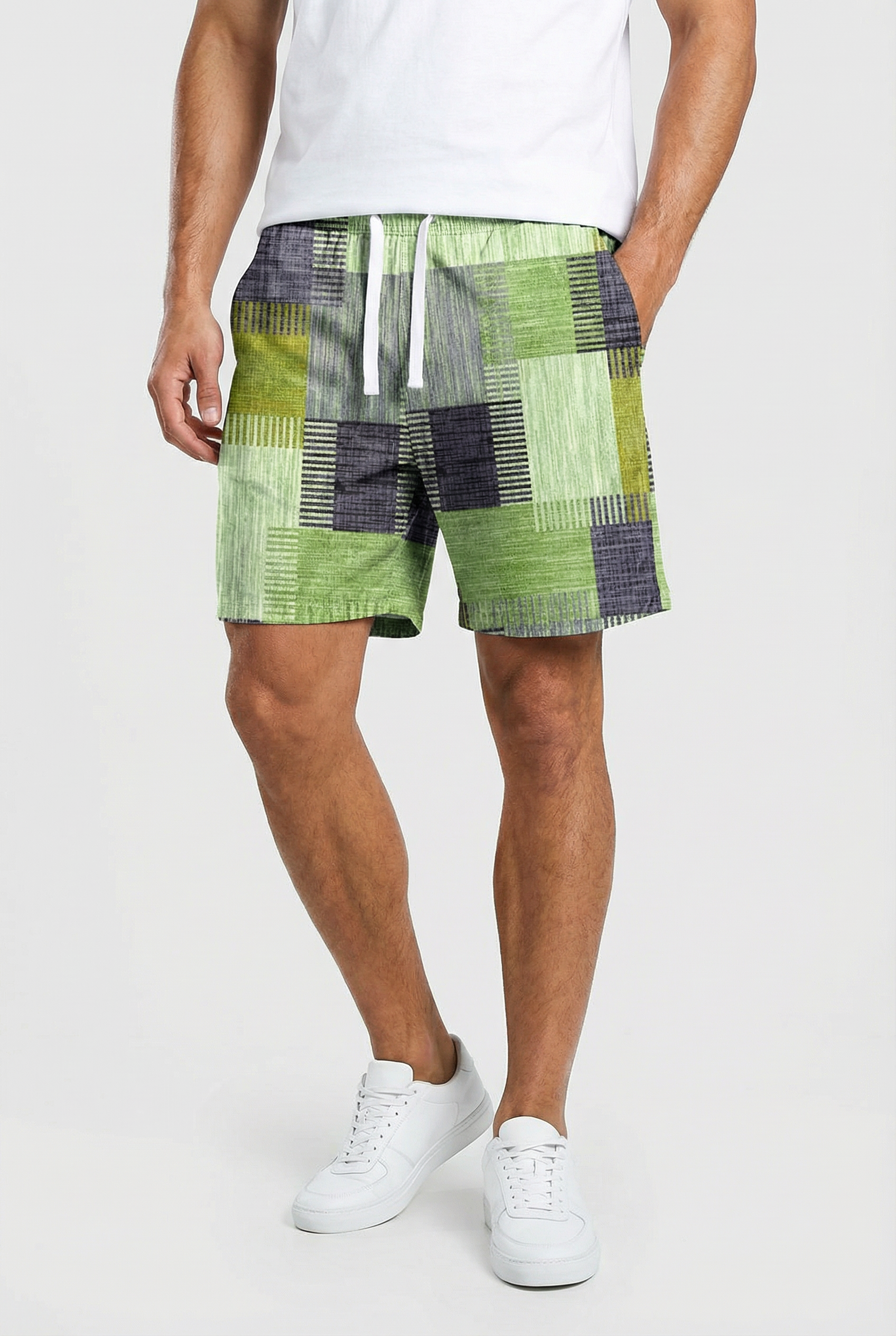 Shawn | Men's Board Shorts Plaid Color Block Design