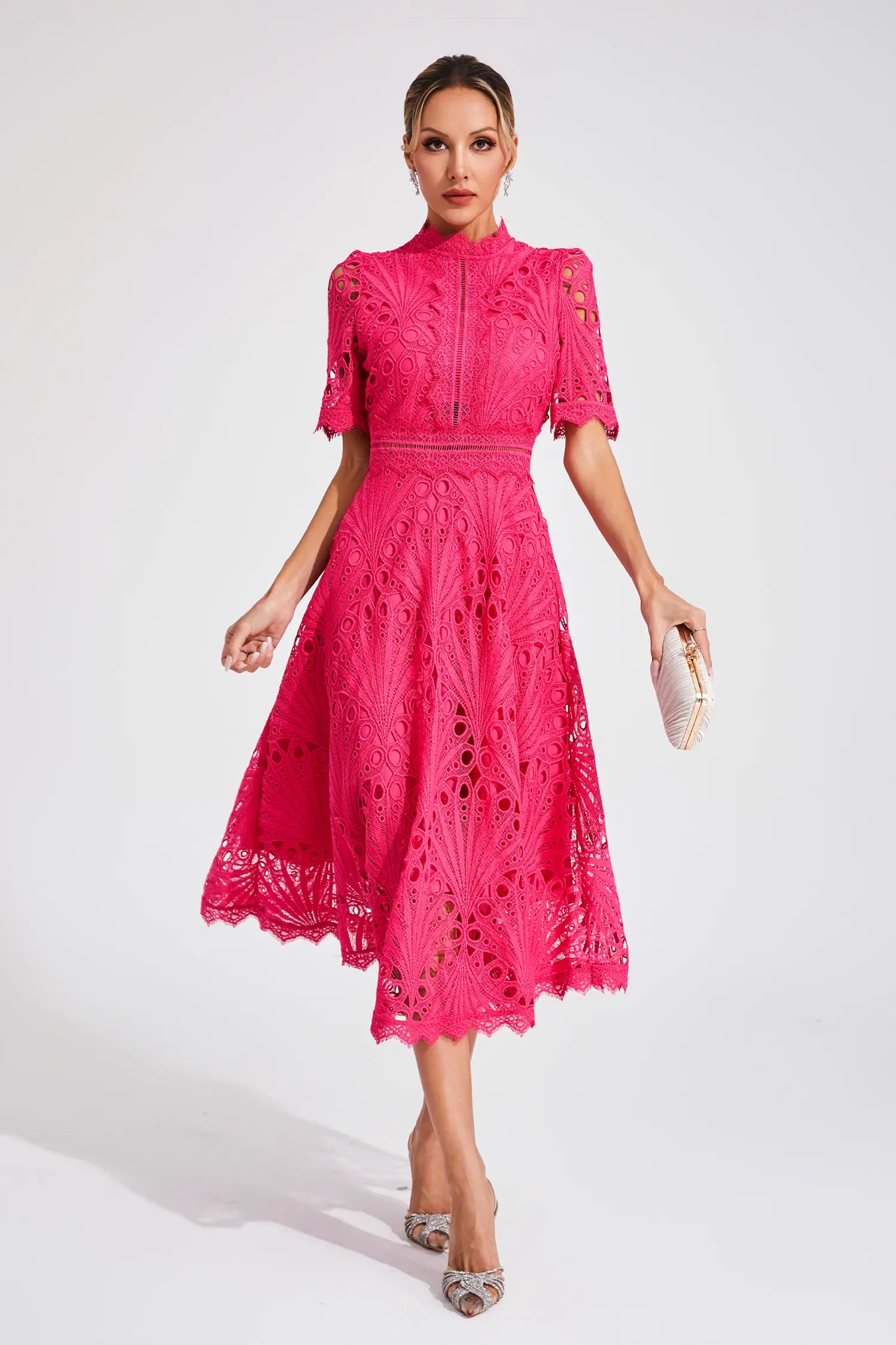 PINK CHRISTMAS DRESS | FESTIVE FIT & FLARED SILHOUETTE