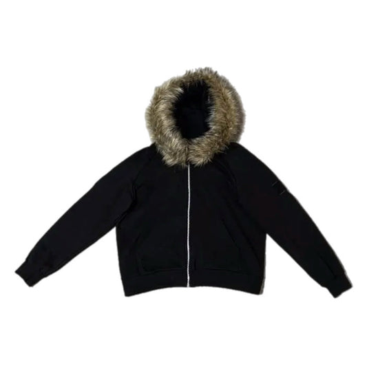DARK FAUX FUR CLOUD Zipper Hoodie