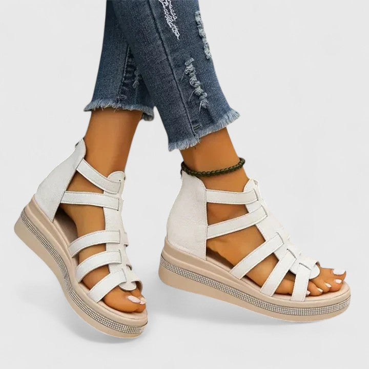 Megan | Women's Orthopedic Wedge Sandals with Rhinestones