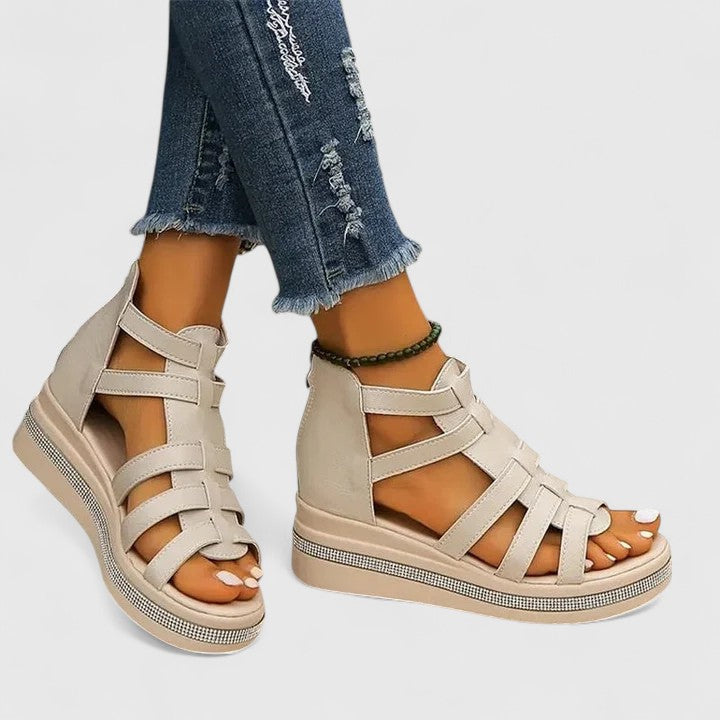 Megan | Women's Orthopedic Wedge Sandals with Rhinestones