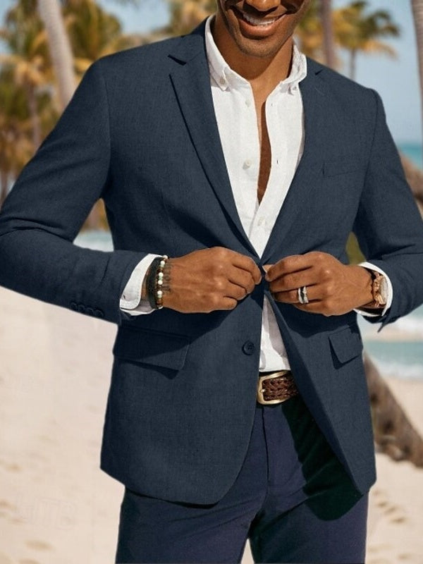 Jude | Men's Linen Blazer Jacket with Notch Collar