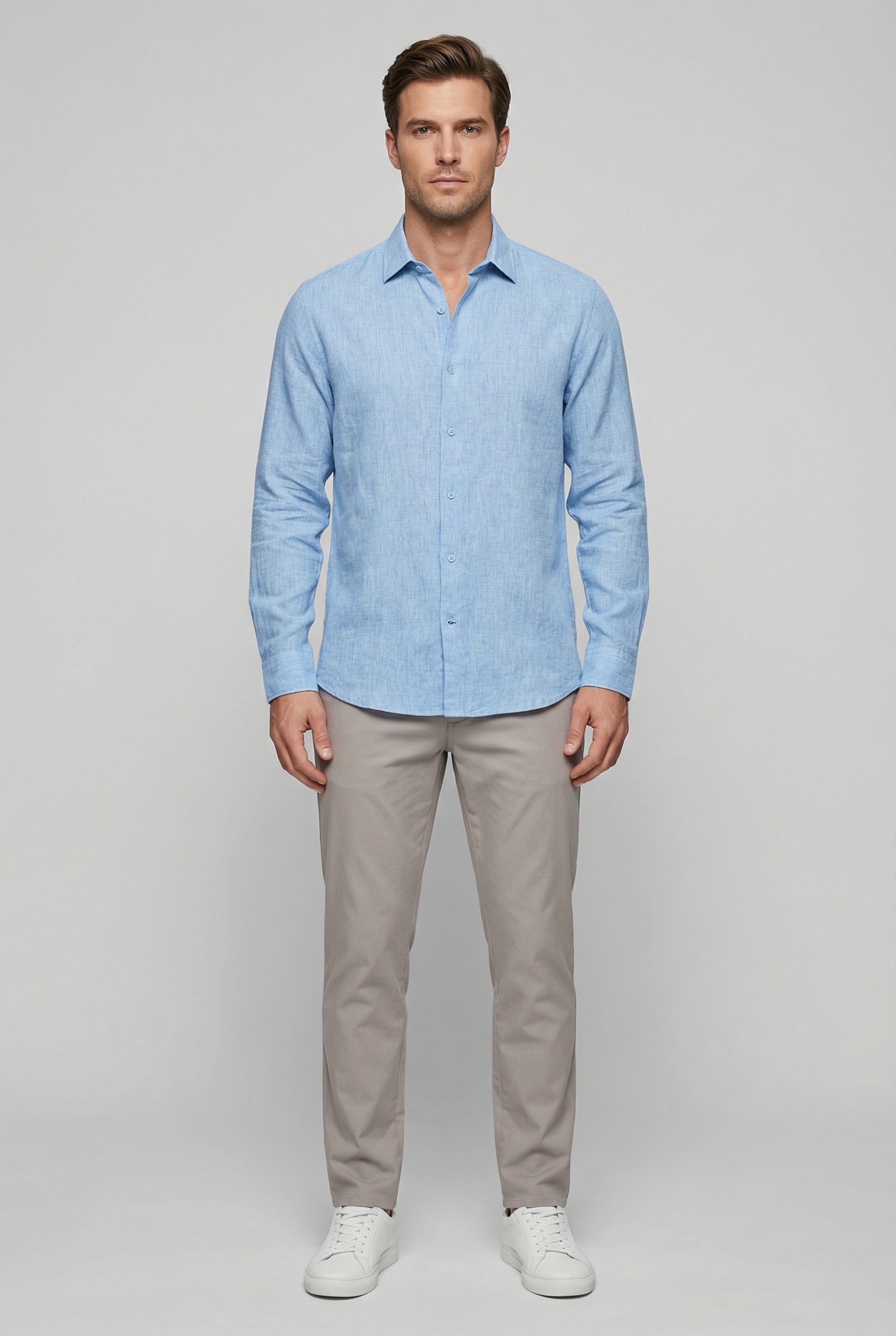 Jesse | Men's Linen Blend Long Sleeve Shirt