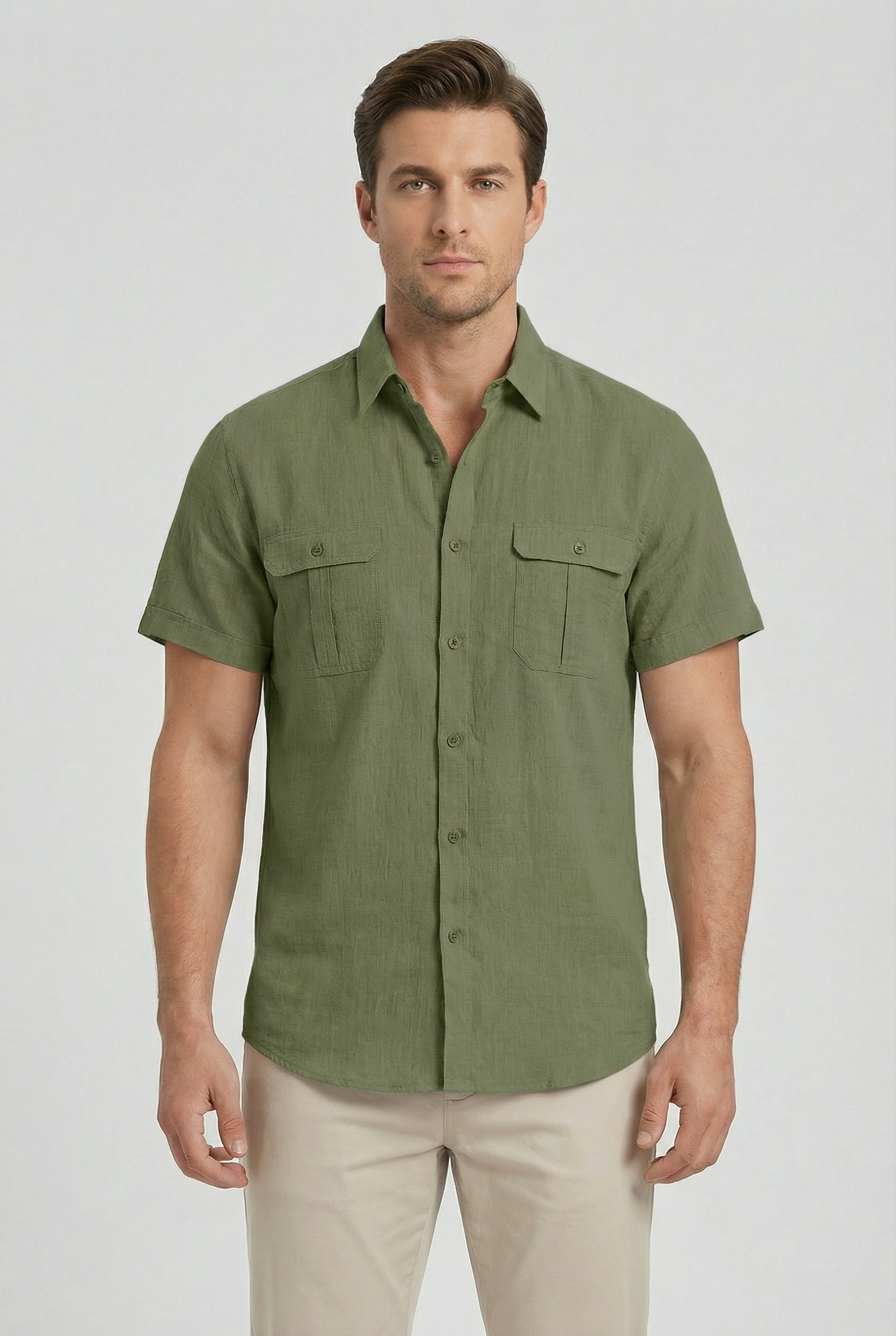 Blake | Men's Casual Cotton-Linen Short-Sleeved Shirt