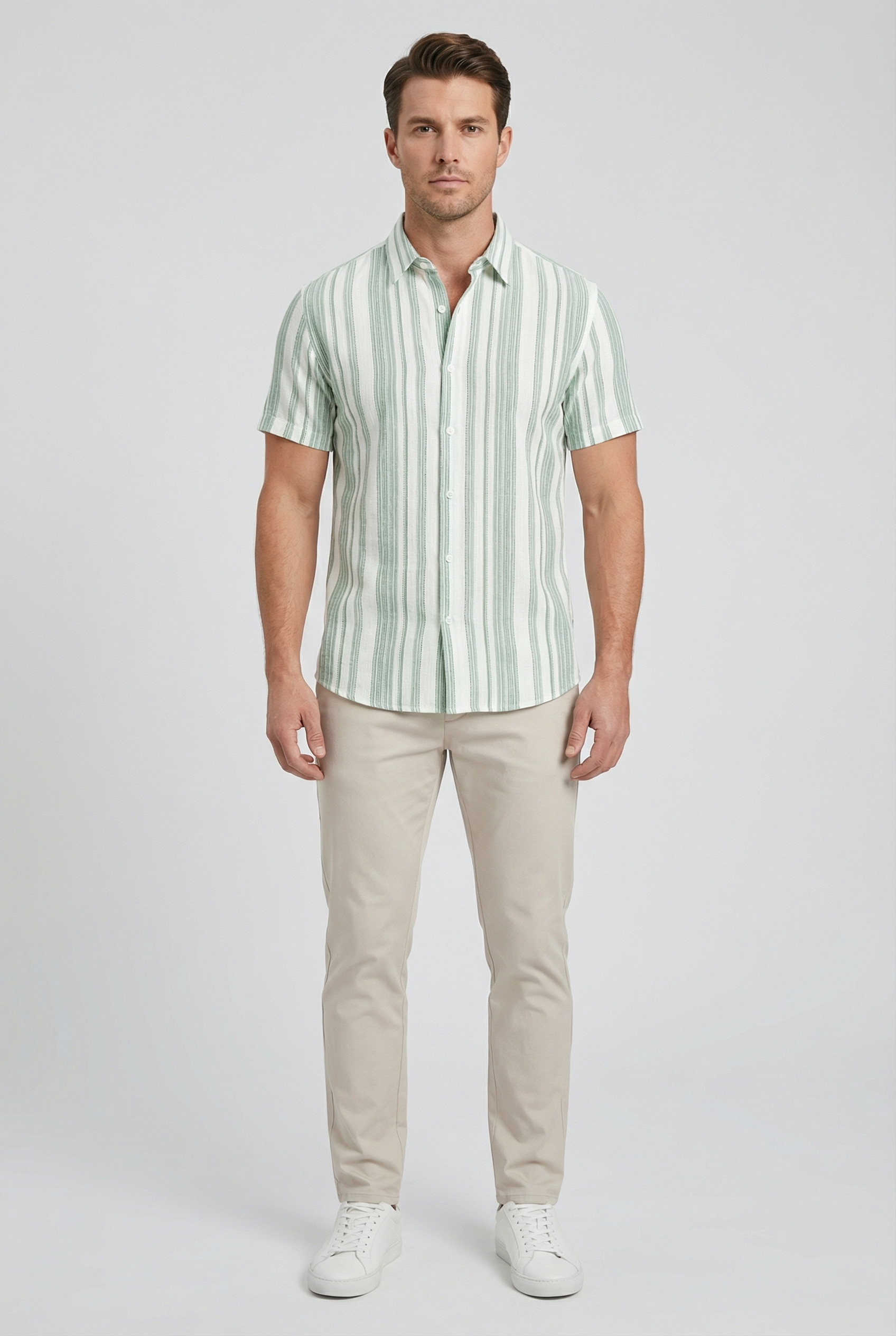 Ollie | Men's Cotton Short Sleeve Striped Shirt
