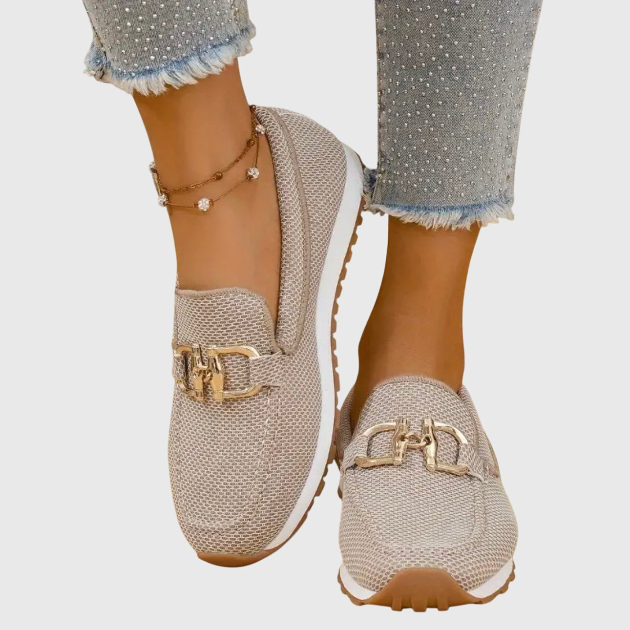 Olivia | Women's Black Loafers with Buckle Detail
