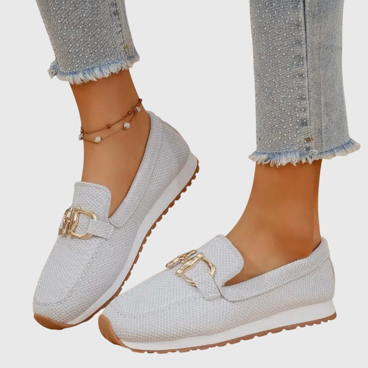 Olivia | Women's Black Loafers with Buckle Detail
