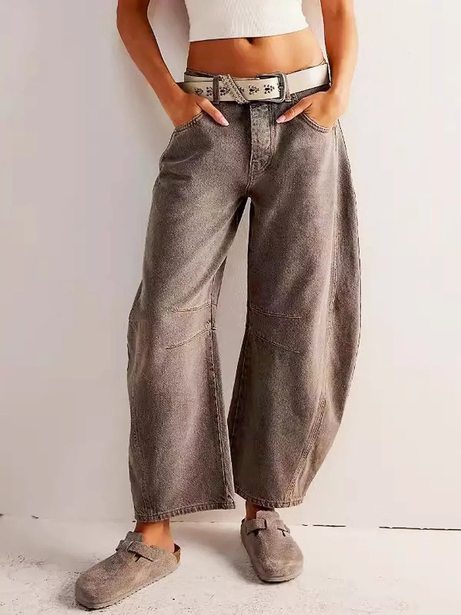 Whitney | Women's Wide Leg Leopard Print Jeans