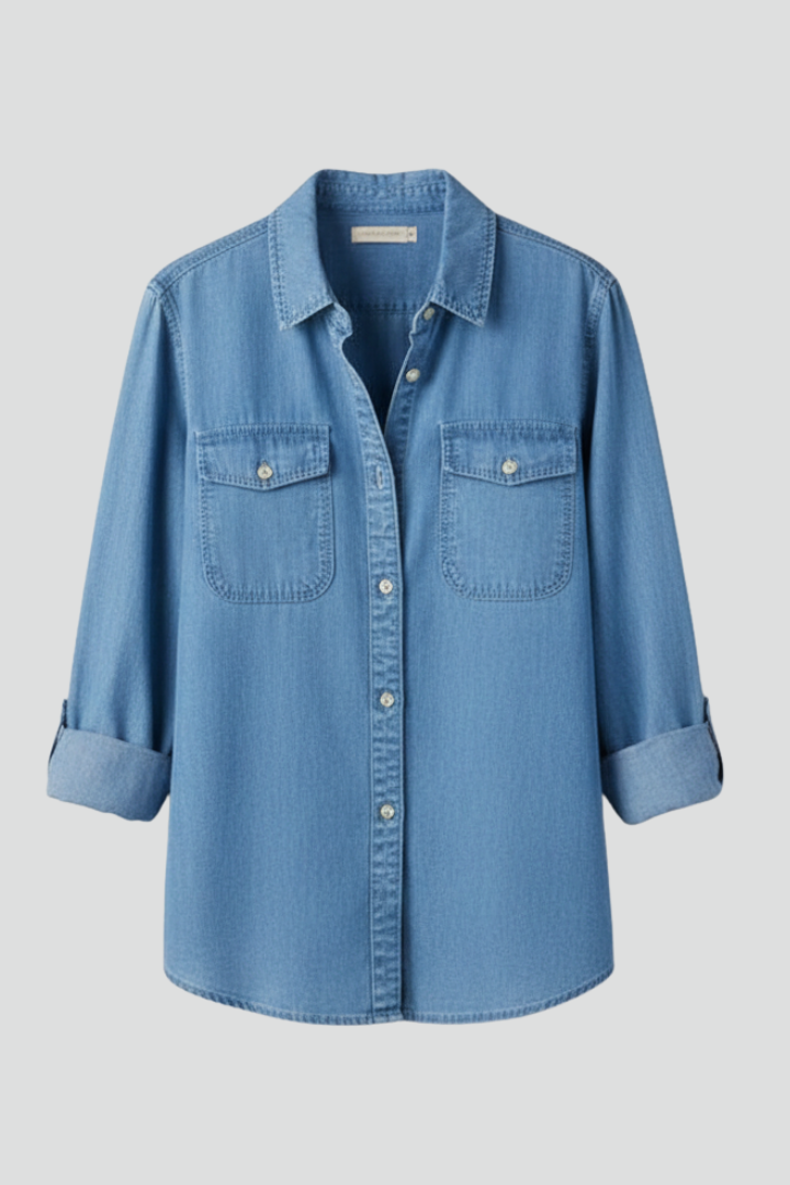 Peyton | Women's Denim Button-Front Long Sleeve Shirt