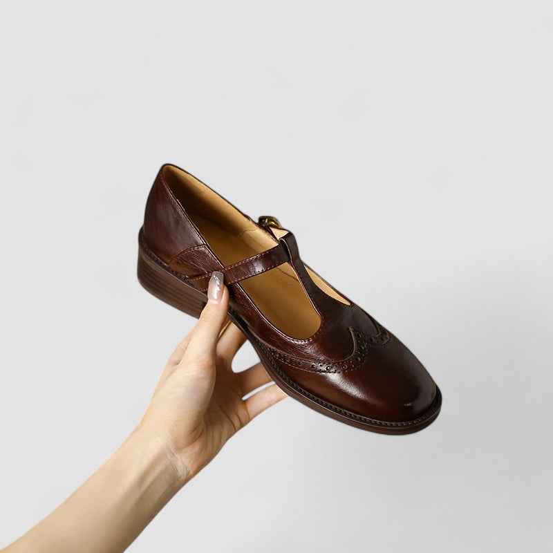 Claudia | Classic T-Bar Mary Jane Flat Shoes