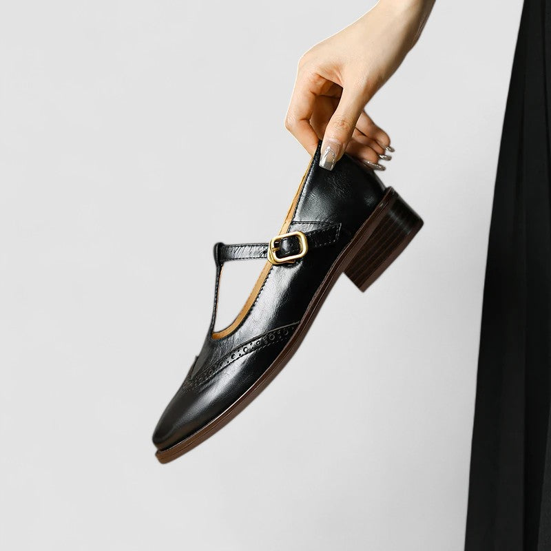 Claudia | Classic T-Bar Mary Jane Flat Shoes