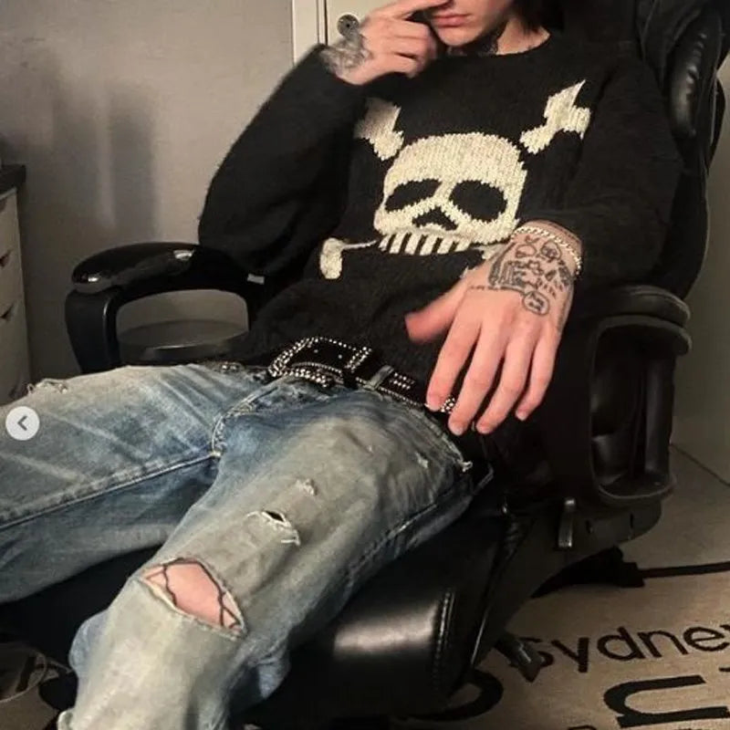 SKULL KNITTED  CLOUD Pullover