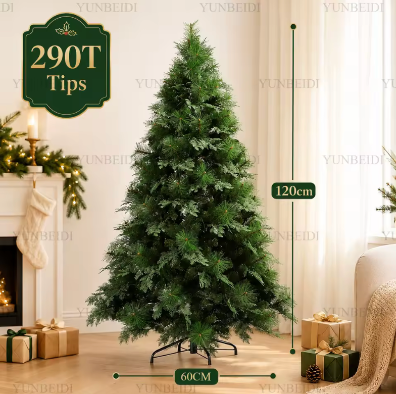 Large Artificial Christmas Tree – Natural Pine Look, Home & Party Décor