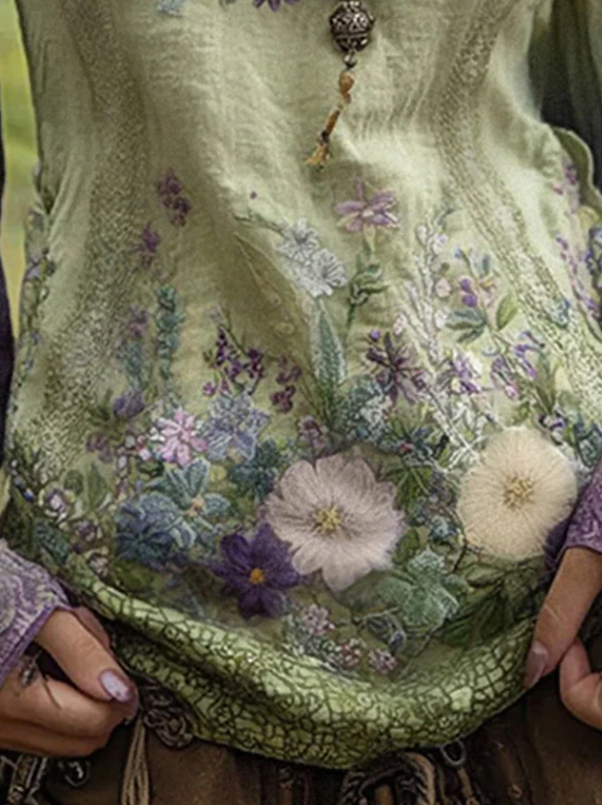 Seraphina | Boho Floral Long Sleeve Blouse