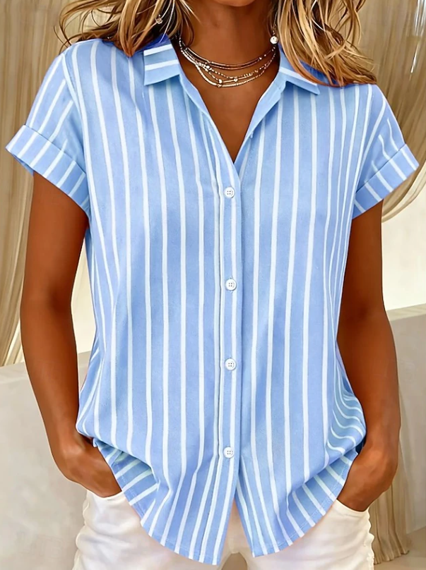 Pippa | Short Sleeve Striped Vintage Shirt