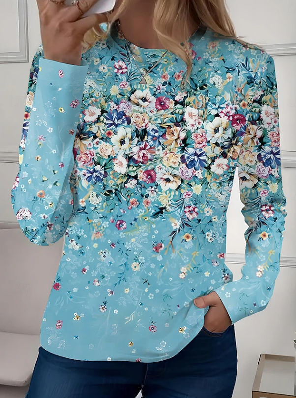 Robyn | Casual Long Sleeves Crew Neck Floral Shirt