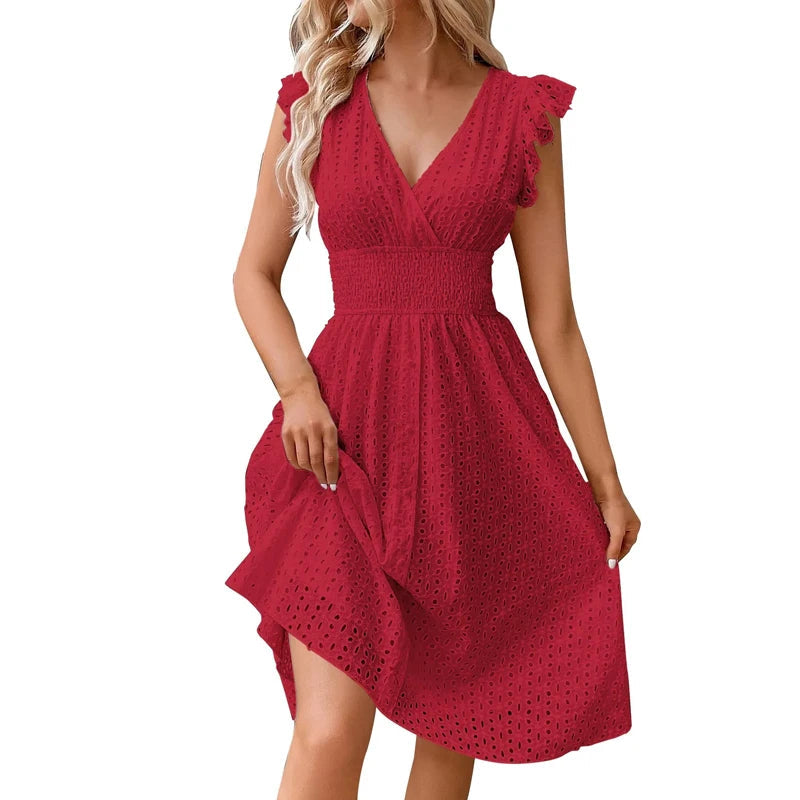 Sophia | Women's Summer V-Neck Flare Sleeve Dress