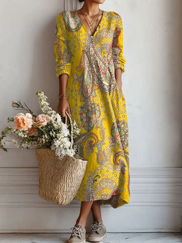 Rae | Casual Retro V-Neck Dress