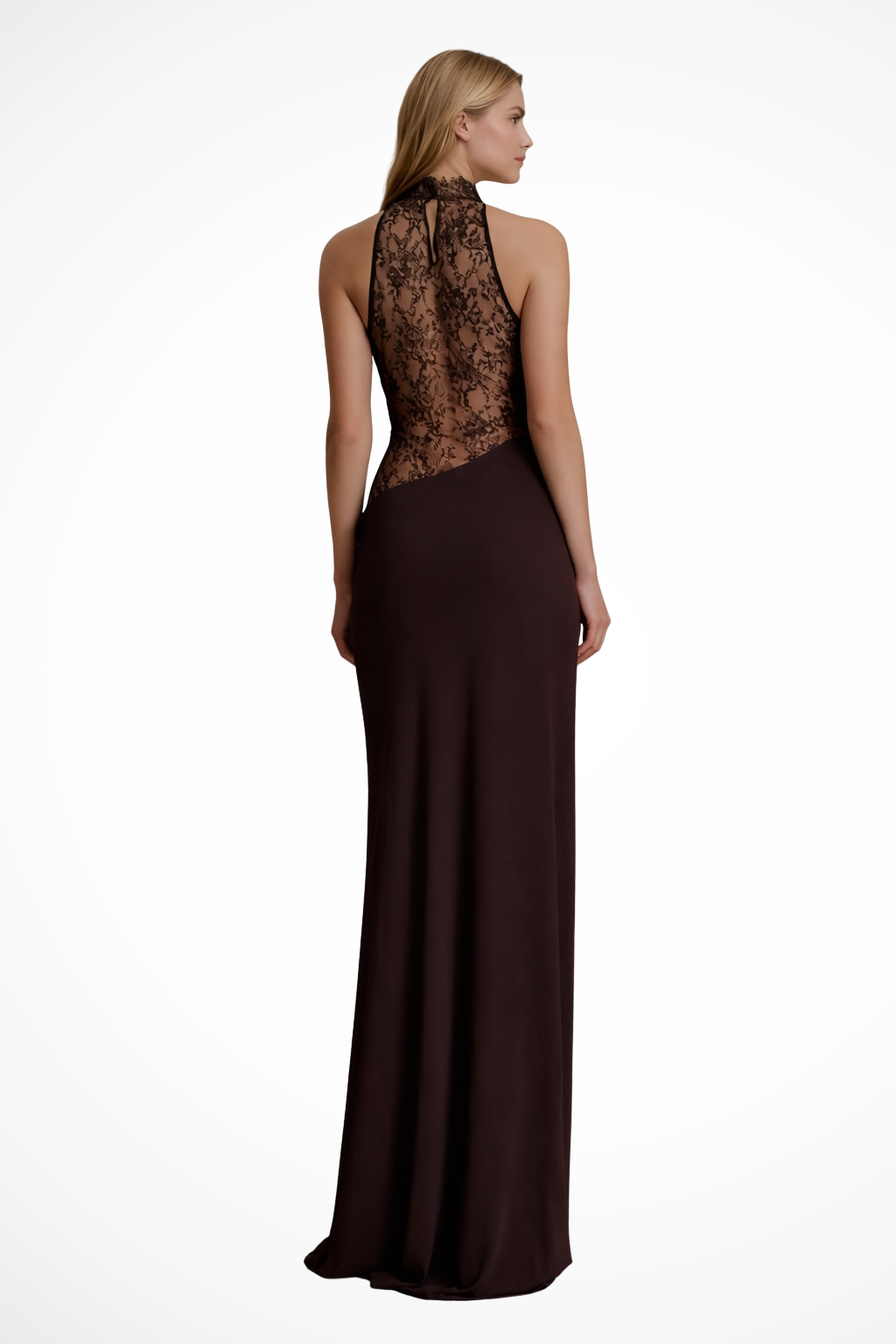 Vera | Women's Lace Halter Neck Maxi Dress