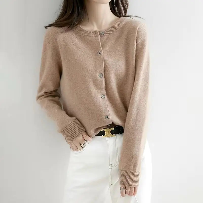 Cardigan Women - Knit Soft O-Neck Cardigan