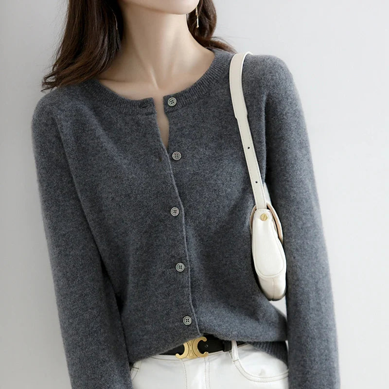 Cardigan Women - Knit Soft O-Neck Cardigan