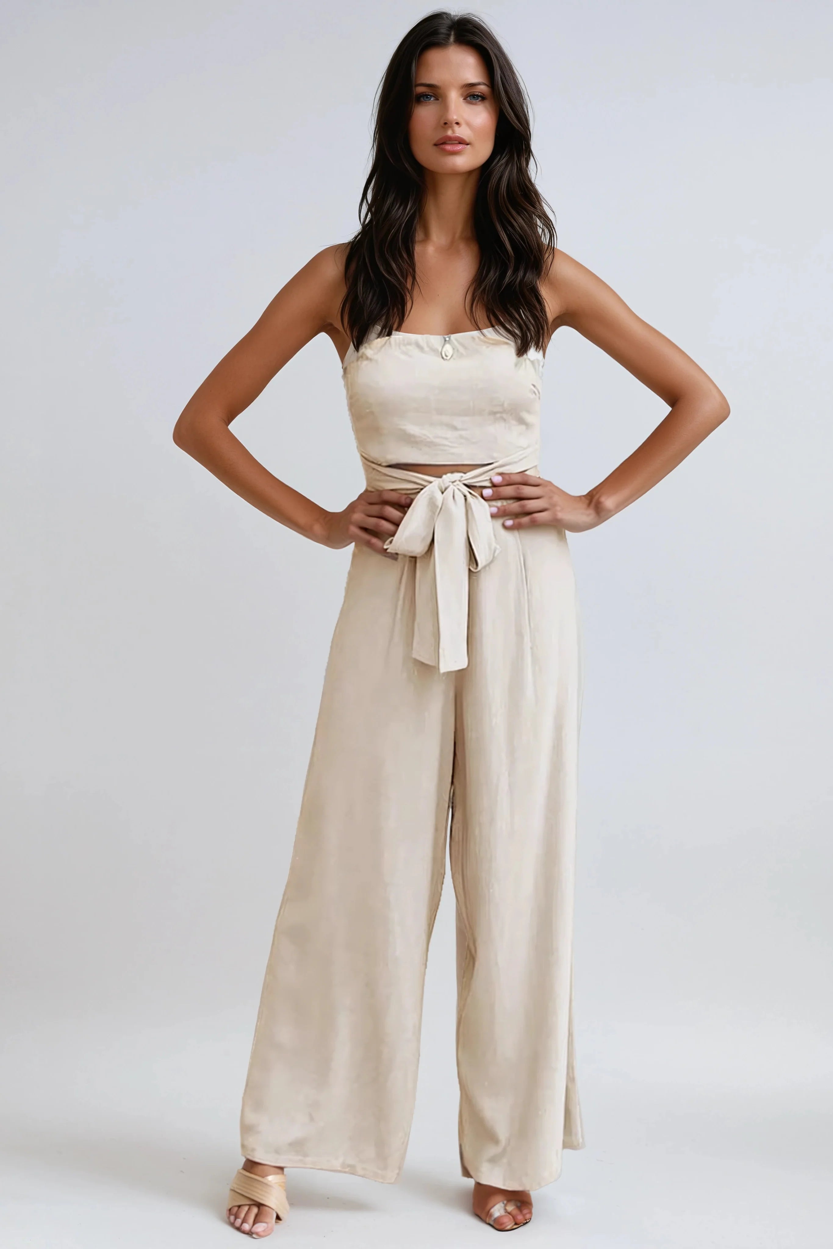 SUNSET CHIC | STRAPLESS BELTED JUMPSUIT